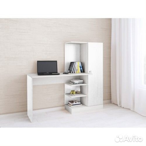 Стол компьютерный новый со шкафом белый 1.45м