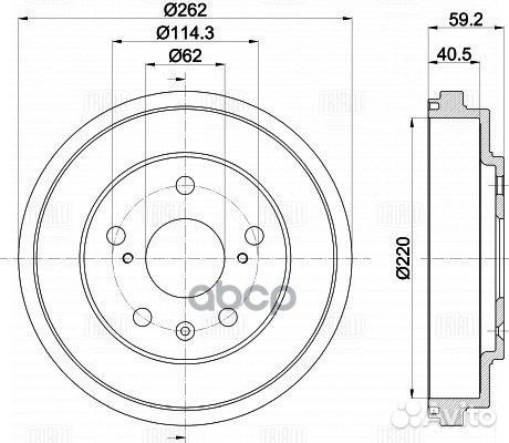 Барабан тормозной suzuki SX4 06- TF223473 Trialli