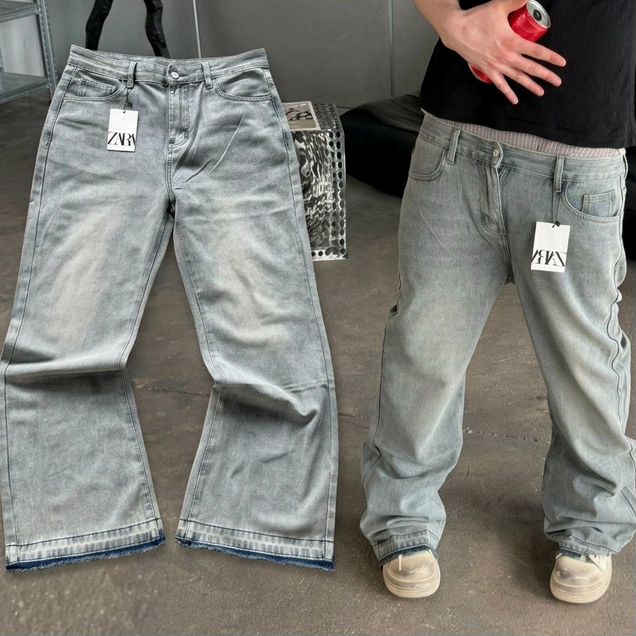 Джинсы Flared type zara клеш голубые
