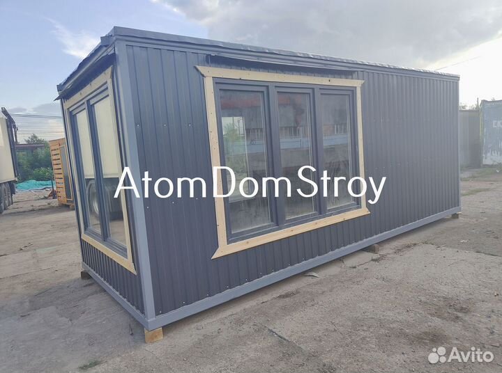 Вагончик бытовка строительная с установкой