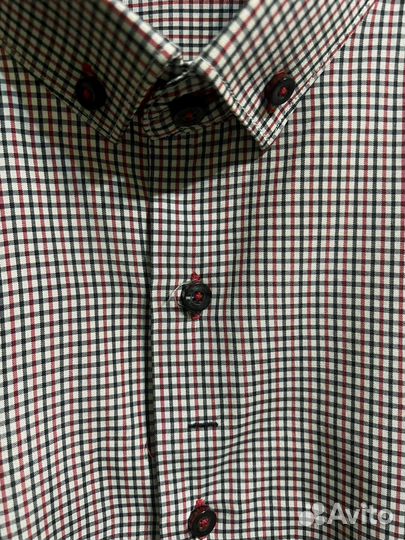 Рубашка мужская в мелкую клетку