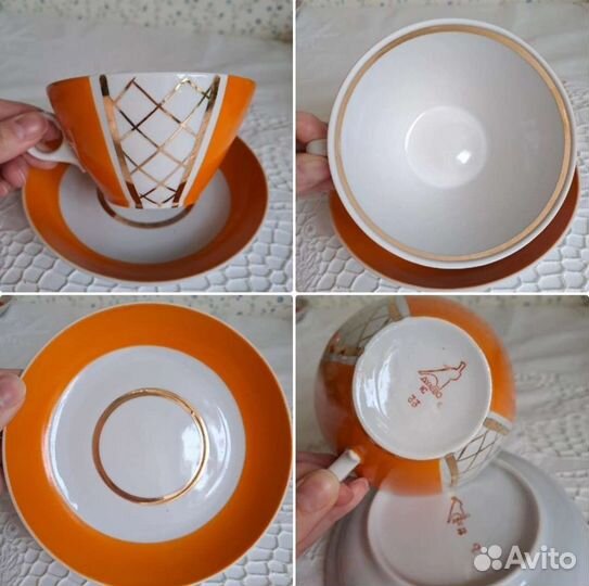 Чайные пары Дулево Вербилки, фарфор СССР