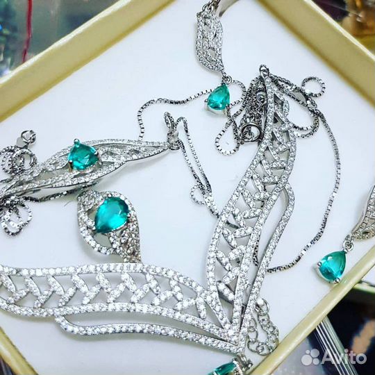 Бусы, браслет, серьги