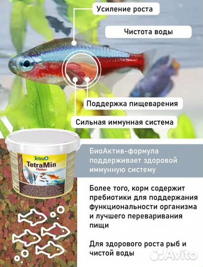 Корм для рыбок Tetra TetraMin Flakes и гранулы