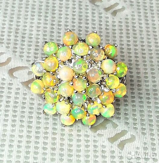 Кольцо серебро опал разм.19,0 К090