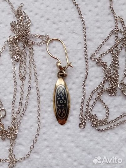 Цепочки, серебро, католический крестик СССР