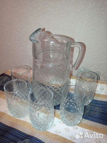 Хрустальный набор - кувшин и бокалы, СССР