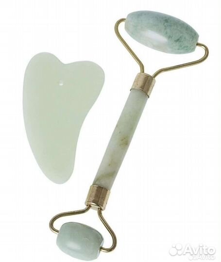 Массажер нефритовый роликовый скребок гуаша новый