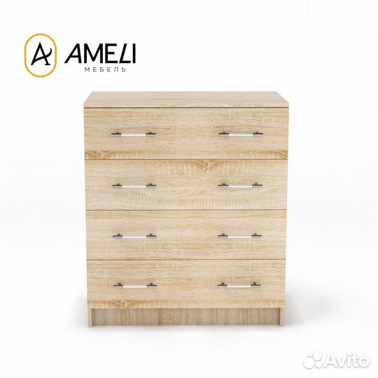 Комод 4 ящика 80х80, Дуб Сонома