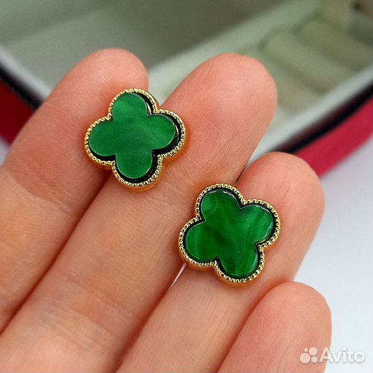 Серьги Van Cleef arpels клевер