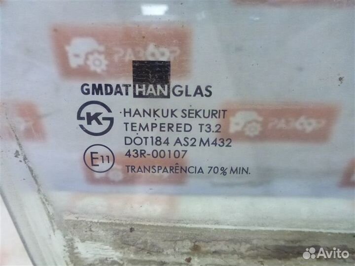 Стекло двери переднее правое Chevrolet Aveo T250