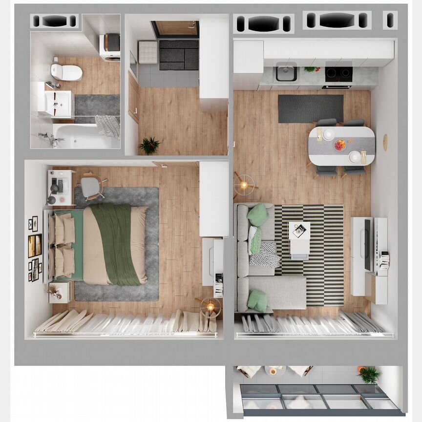 1-к. квартира, 44 м², 3/23 эт.