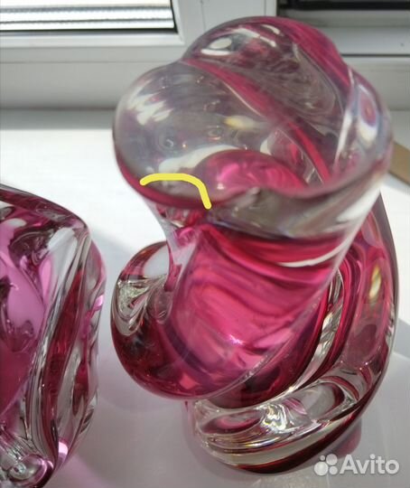 Модерн, вазы,толстое цветное стекло