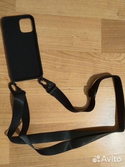 Чехол на iPhone 12 pro max черный со шнурком