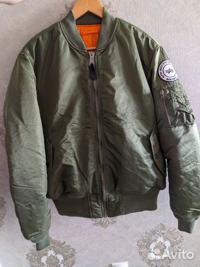 Редкий бомбер Alpha Industries Ma-1 с большим лого