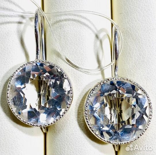 Серьги. Серебро. Горный хрусталь