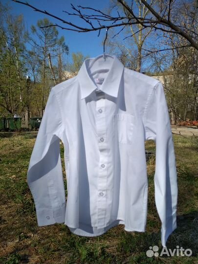 Белая праздничная/школьная рубашка р.122