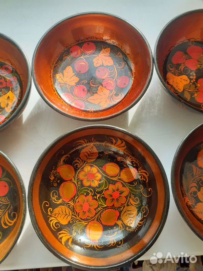 Миски деревянные роспись Кжель