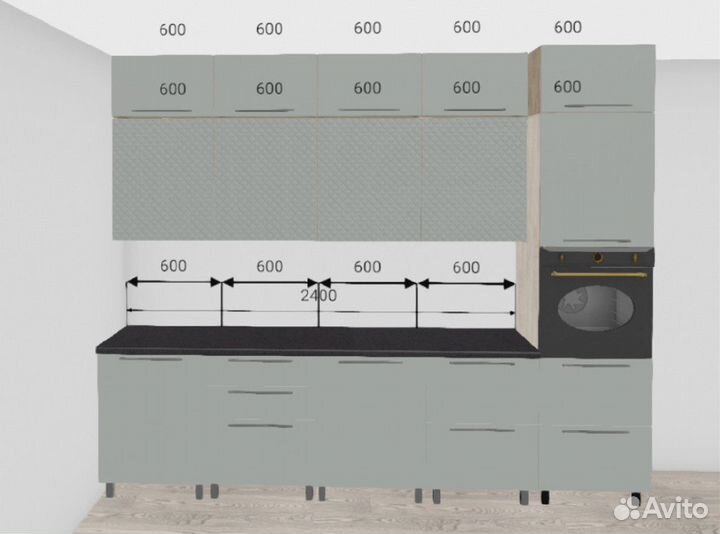 Кухня в потолок в наличии. Цена за всё