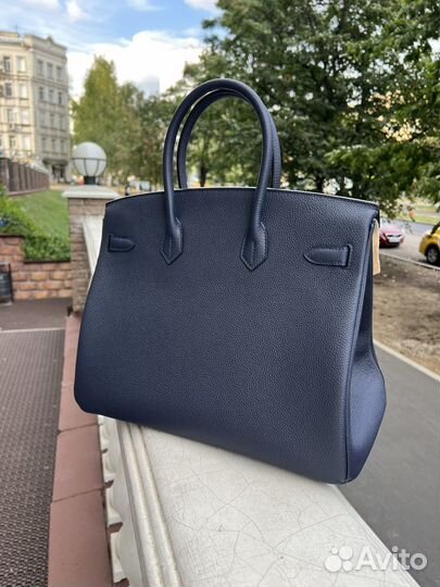 Сумка женская Hermes Birkin 35 blue nuit togo