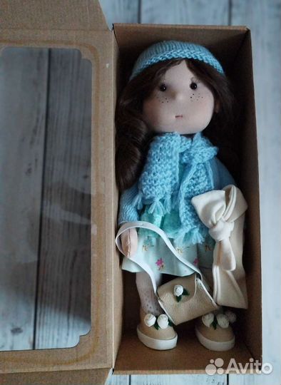 Интерьерная кукла ручная работа с собачкой