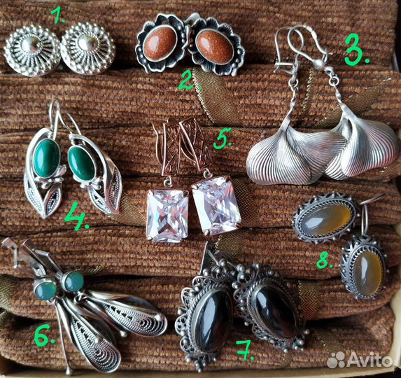 Серьги СССР серебро 925 875 пробы винтаж