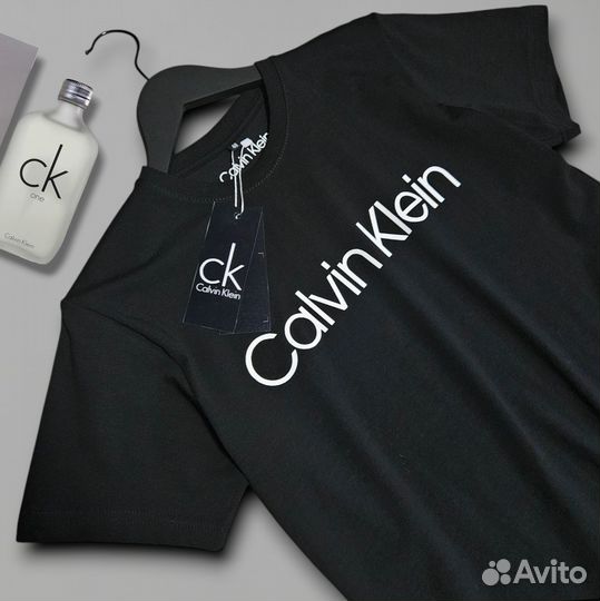 Футболка Calvin Klein черная, премиум качество