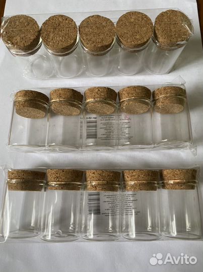 Стеклянные бутылочки с пробкой