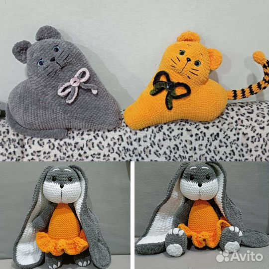 Декоративная подушка- игрушка и большие игрушки