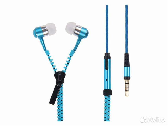 Гарнитура Zipper Earphones (голубой)