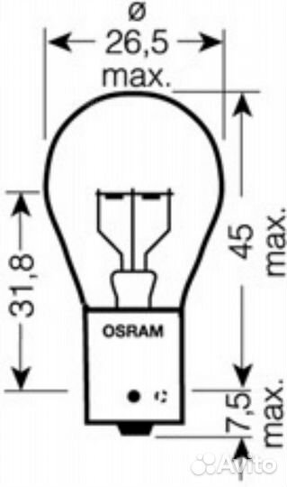 Osram 7511TSP Лампа P21W 24V 21W BA15s truckstar PRO +100% больше света 1 шт