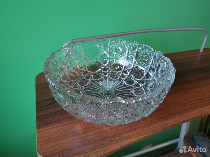 Салатница, фруктовница хрустальная