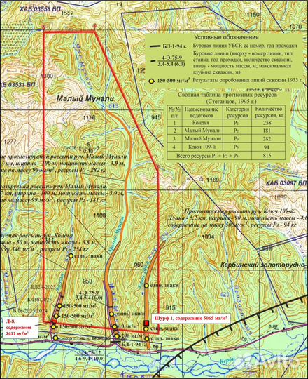 Россыпное месторождение по притоку р. Керби