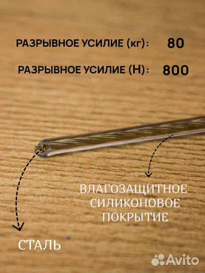 Новый трос металлополимерный