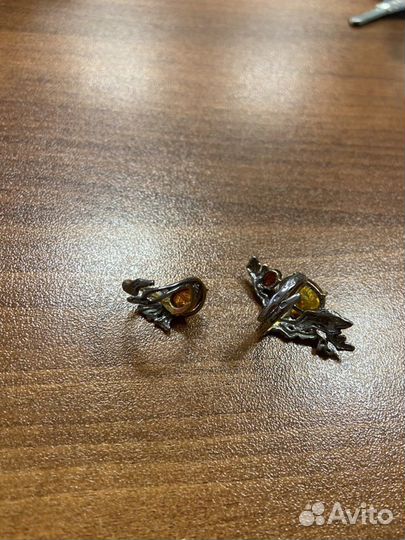 Серебряное кольцо Янтарь