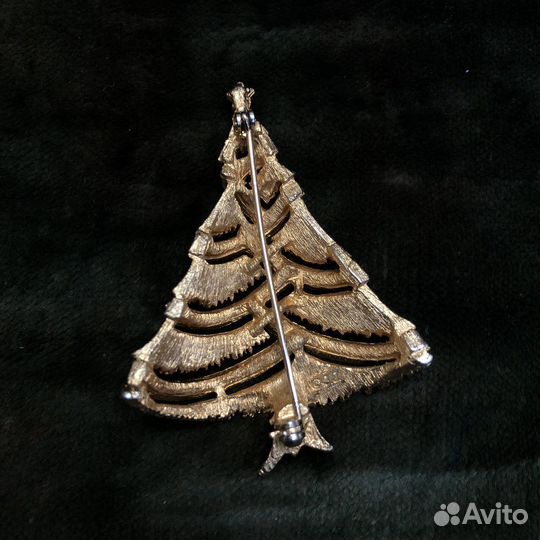Винтажная брошь ёлочка JJ
