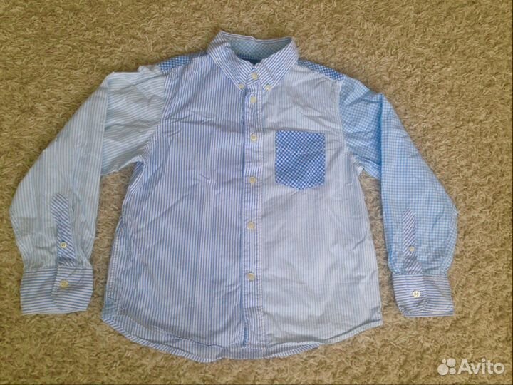 Джинсы тонковки рубашки р.128-134