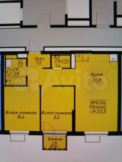 2-к. квартира, 54,5 м², 9/25 эт.