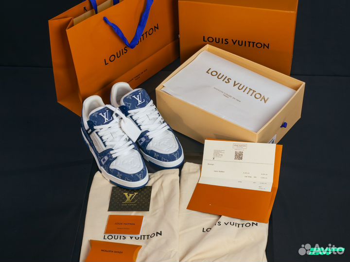 Louis Vuitton Trainer Denim White Blue