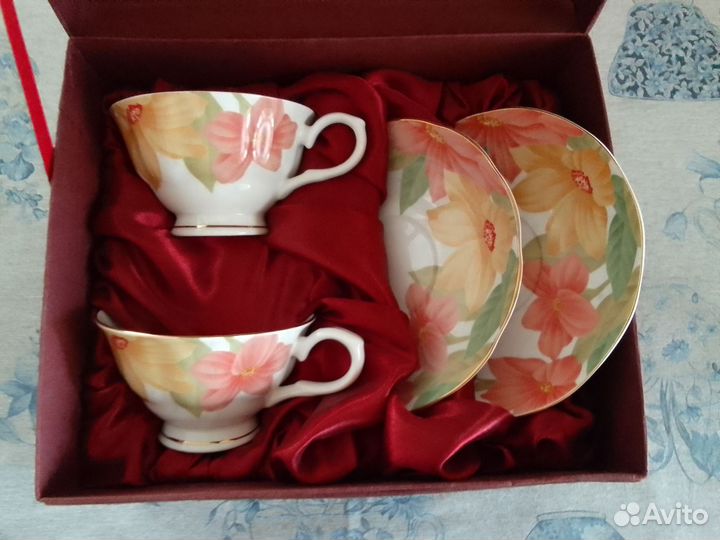 Чайная пара костяной фарфор англия