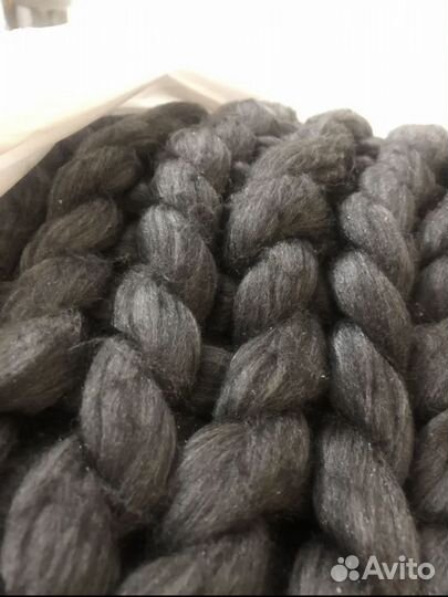 Плед из шерсти мериноса- серый/ бронь