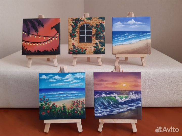 Картина маслом на холсте в подарок в миниатюре