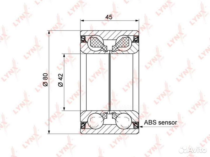 Lynxauto WB-1344 Комплект подшипника ступицы колес