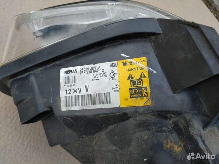 Фара правая nissan qashqai j10