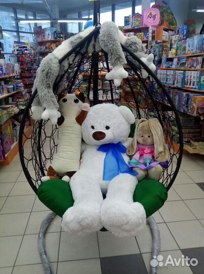 Кресло качель кокон из искусственного ротанга