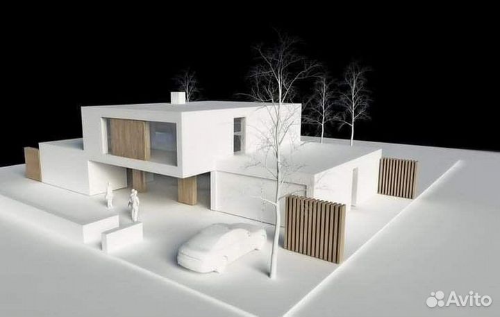 Макет модель здания дома архитектурный