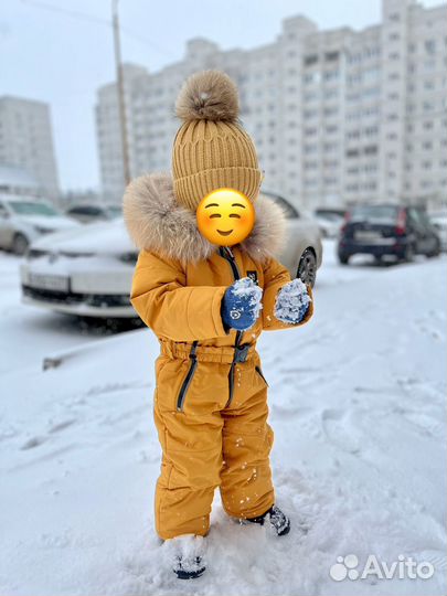 Комбинезон зимний детский 92 + шапка и снуд
