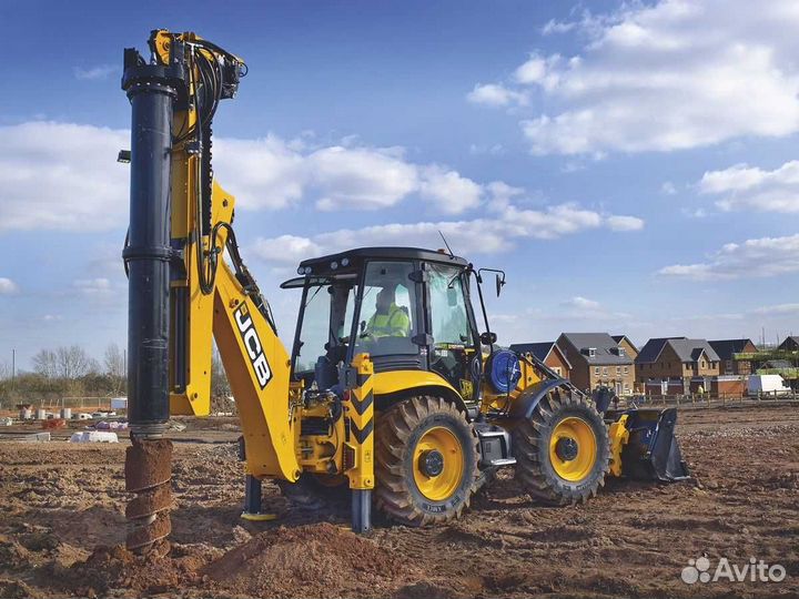 Аренда экскаватора погрузчика. Ямобур. Гидромолот