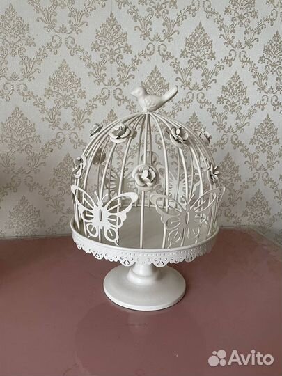 Конфетница подставка клетка с птичками