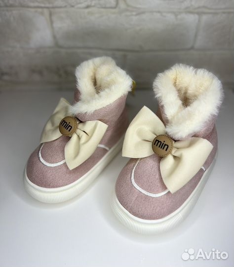 Меховые детские домашние тапочки для девочек